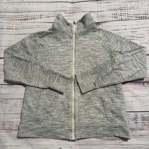 Under Armour Gray Full Zip Fleece Sweater Cold‎ Gear Loose UA Women's Size L